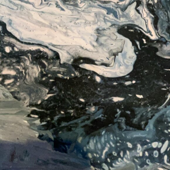 Original Homemade Pink and Grey Abstract Art 14 x 12 - Picture 5 of 6